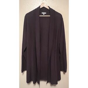 Habitat Clothes to Live In Open Front Purple Cardigan Textured Sweater Womens XL